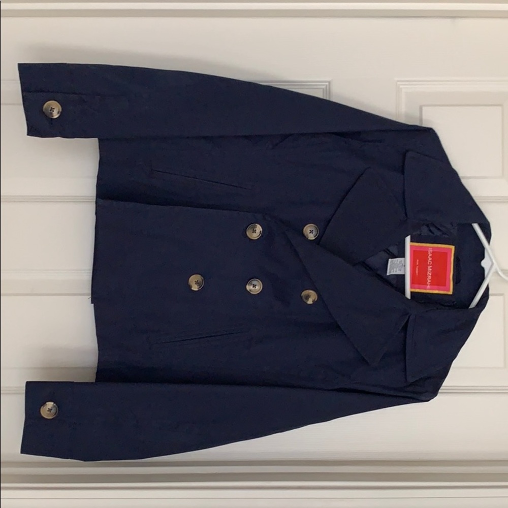 Isaac Mizrahi navy blue pea coat size medium